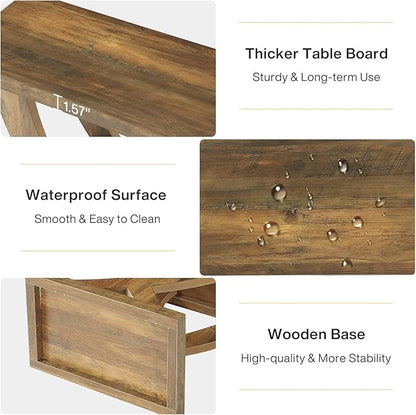 Tribesigns End Table for Living Room with Cross Fishtail Support Set of 2, Side Table and Farmhouse Accent Furniture for Small Spaces (2)