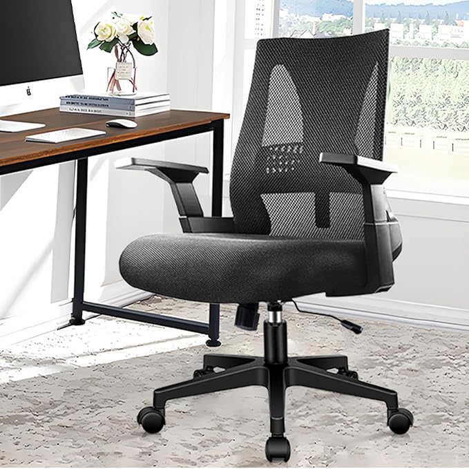 CLATINA 500lbs Big and Tall Office Chair Heavy Duty Mesh Ergonomic Computer Chairs with Adjustable Lumbar Support and Wide Comfy Seat for Home Office Conference Heavy People, Black(2 Pack)