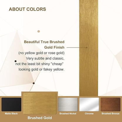 ANDY STAR Gold Bathroom Mirror for Wall, 20x28” Brushed Brass Metal Rounded Corner Rectangle Mirror, Wall Mirror in Stainless Steel Metal Frame, 1" Deep Set Design Hangs Horizontal Or Vertical
