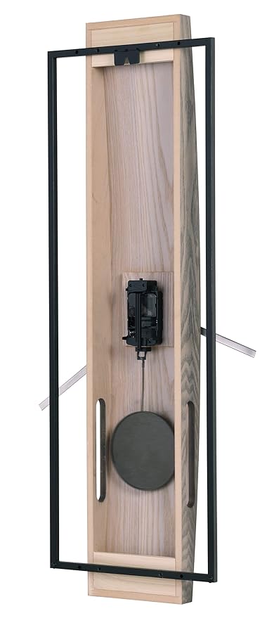 Howard Miller Harwood III Wall Clock, Gray Finish Analog Display Battery-Powered Quartz Movement, Black Pendulum Bob Battery Powered Wall Mount Best for Home Decor, Office & Dinning Room