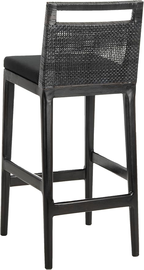 SAFAVIEH Darin Barstool, Black/Black