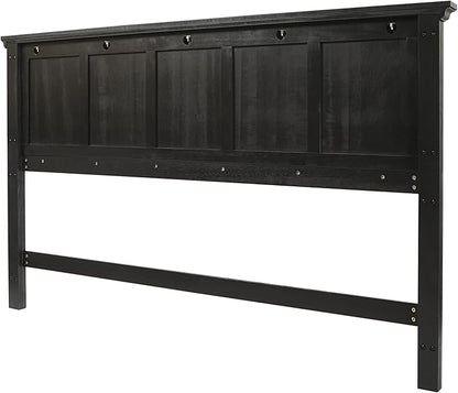Office Star Products OSP Home Furnishings Farmhouse Basics King Headboard Only, Rustic Black Finish