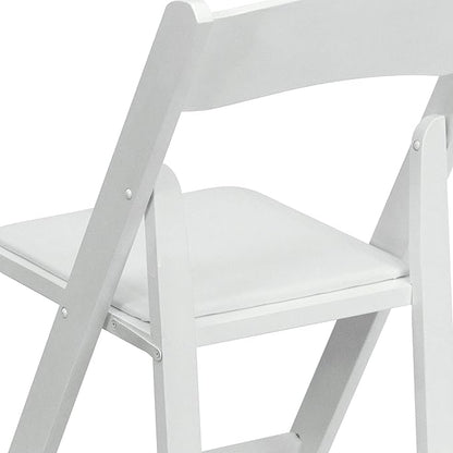 Flash Furniture 2 Pack HERCULES Series White Wood Folding Chair with Vinyl Padded Seat