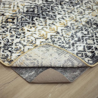 Mohawk Home 2' 6" x 9' 6" Non Slip Grip Rug Pad 3/8" Thick Dual Surface Felt Cushion + Rubber Gripper - Safe for All Floors