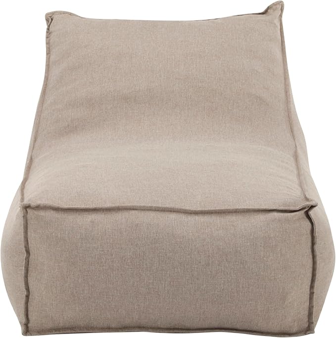 Christopher Knight Home Venny 48" L Outdoor Bean Bag Chair, Fabric Bean Bag Chair for Adults and Kids, Indoor/Outdoor Sun Lounger, Patio Lounge Chair, Comfy Outdoor Reading Chair, Dark Beige