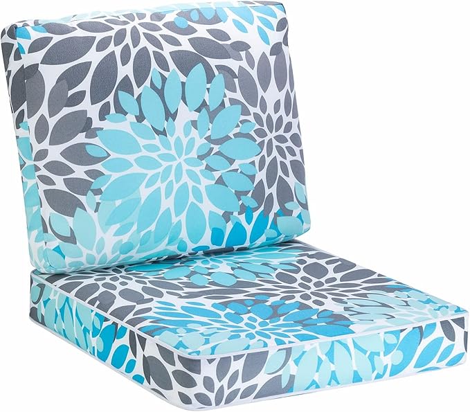 JMGBird Outdoor Chair Cushion Tufted Pillow, Outdoor Seat Cushion Set 19"x19" Outdoor Cushions for Patio Furniture