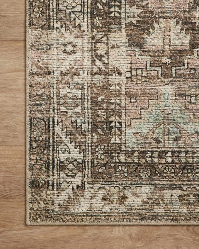 Loloi Amber Lewis Billie Collection, Clay & Sage 2'-6" x 9'-6" Area Rug – Antique & Distressed Accent Rugs for Living Room, Bedroom, Entryway & Hallway, No Shed High Traffic Area Home Decor Rug