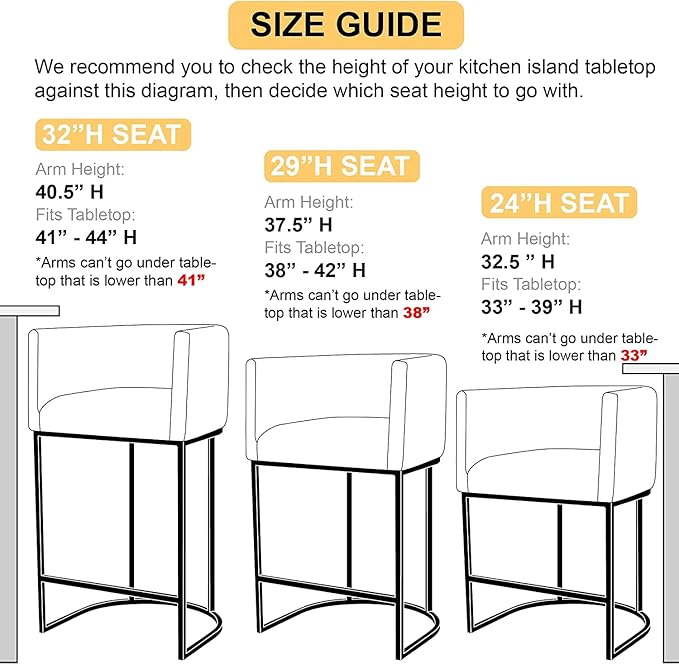 PU Leather Bar Stools, Modern Upholstered Counter Height Bar stools 24" Leather Barstools Barrel Kitchen Counter Island Stools with Golden Metal Base, White