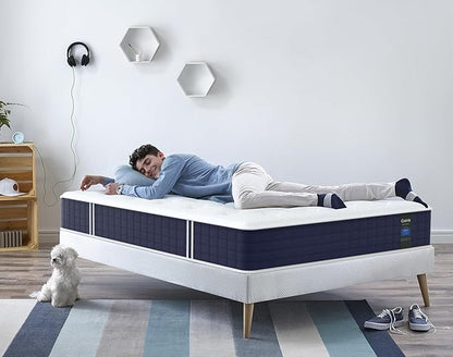 Coolvie Twin Mattress, 10 Inch Twin Size Hybrid Mattress, Individual Pocket Springs with Memory Foam, Bed in a Box, Cooler Sleep with Pressure Relief and Support