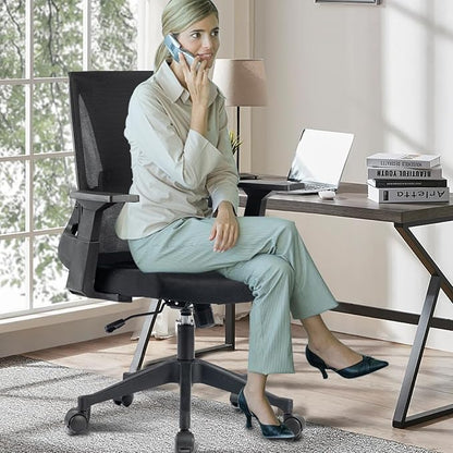 CLATINA 500lbs Big and Tall Office Chair Heavy Duty Mesh Ergonomic Computer Chairs with Adjustable Lumbar Support and Wide Comfy Seat for Home Office Conference Heavy People, Black(8 Pack)