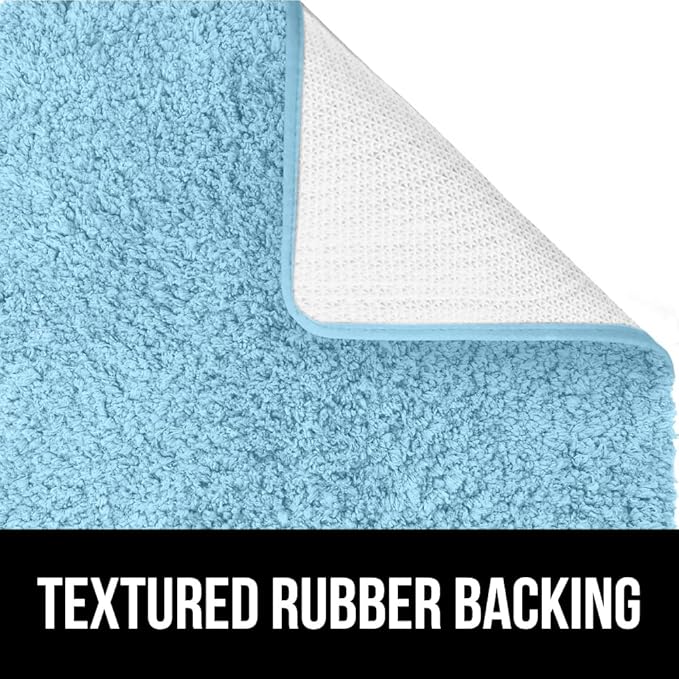 GORILLA GRIP Bathroom Rugs, 30x20, Ultra Soft Absorbent Mat, Thick Plush Bath Rug, Machine Washable, Microfiber Quick Dry, Mats for Shower, Bathtub and Floor, Home Decor Accessories, Sky Blue