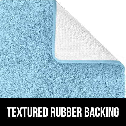 GORILLA GRIP Bathroom Rugs, 30x20, Ultra Soft Absorbent Mat, Thick Plush Bath Rug, Machine Washable, Microfiber Quick Dry, Mats for Shower, Bathtub and Floor, Home Decor Accessories, Sky Blue