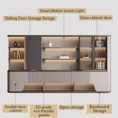 Modern L Shaped Desk, 110.2 inch Large Desk with Storage, Executive Desks for Home Office No Installation Required with Drawers and Lockable, Without Desk or Computer Chair (Filing Cabinet)
