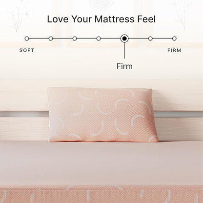 Signature Design by Ashley Twin Size iKidz 7 Inch Firm Gel Memory Foam Mattress with Stretch Knit Cover & Pillow Included, Pink Coral, Fiberglass Free, Mattress in A Box