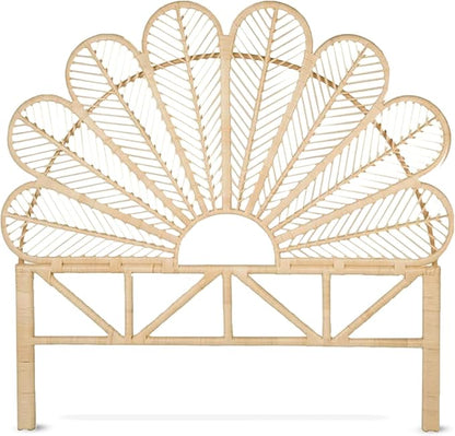 KOUBOO Petal Rattan Twin Headboard, Bedroom, Bedroom Furniture, Headboard, Twin Size, Tropical Decor, Bohemian Decor, Natural