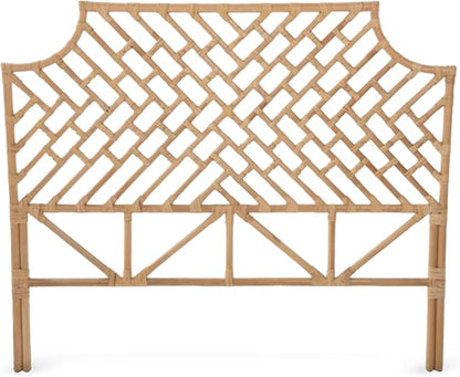 Kouboo Rattan Chippendal Headboard, Queen Size, Bedroom Furniture, Bohemian Decor, Headboard, Natural