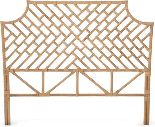 Kouboo Rattan Chippendal Headboard, Queen Size, Bedroom Furniture, Bohemian Decor, Headboard, Natural