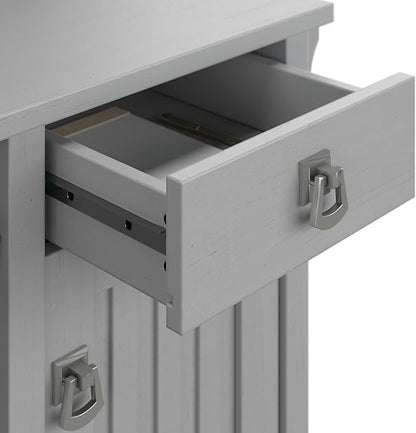 Bush Furniture Salinas Computer Desk with Hutch | Study Table with Drawers, Cabinets & Pullout Keyboard/Laptop Tray | Modern Home Office Desk in Cape Cod Gray | Work Desk with Storage