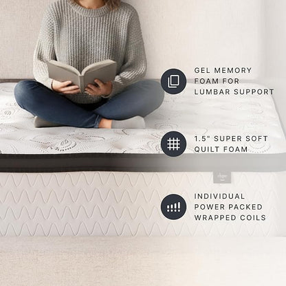 Signature Design by Ashley Chime Hybrid Full 12" Mattress with Gel Memory Foam, Medium Firm, Pressure Relief, Fiberglass Free Mattress in a Box