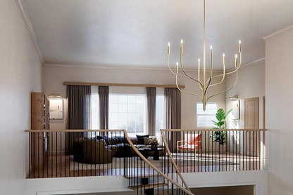 KICHLER Livadia 8-Light Chandelier, Soft Modern-Light in Champagne Bronze, for Foyer, Great Room, or Vaulted Dining or Bedroom (47.75" x 47.75"), 52675CPZ