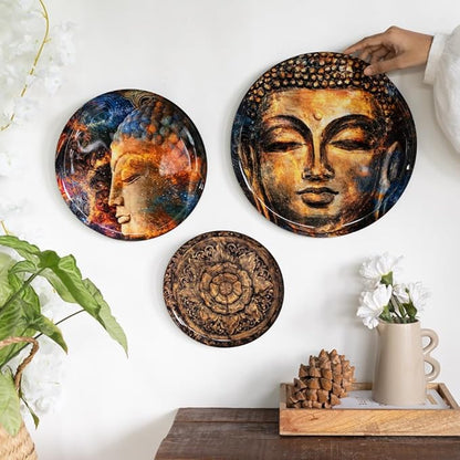 RITUALISTIC Nirvana Iron Wall Art Plates – Set of 3 Decorative Plates | Contemporary Metal Wall Decor | Modern Wall Hanging for Living Room, Bedroom & Home Interiors |Christmas gifts