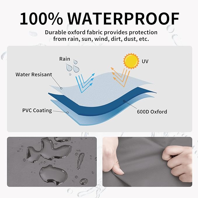 Easy-Going Waterproof Outdoor Couch Cover, Heavy Duty Deep 3-Seater Patio Sofa Cover, Windproof Outdoor Furniture Cover with Air Vent (88Wx40Dx33H inch,Gray/Dark Gray)