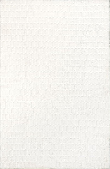 nuLOOM 6' x 9' Cozy Plush Area Rug, Machine Washable, Non-Slip, Soft Fluffy Shag Carpet for Living Room Bedroom Kids Room Nursery Home Decor, Nia White