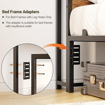 Unikito Headboard for Twin Size Bed with Storage Shelf, Head Board with 3 Outlets and 2 USB Ports, Headboards with RGB LED Light, Height Adjustable, Sturdy and Stable, Easy Assembly, Rustic Brown