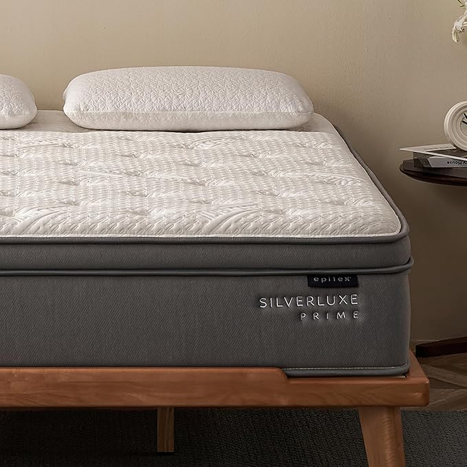 EPITEX Silverluxe Prime Twin Size Mattress, 12 Inch Gel Memory Foam Twin Mattress in a Box, Individual Pocket Spring for Low Motion Transfer, Medium Firm Mattress, Gray