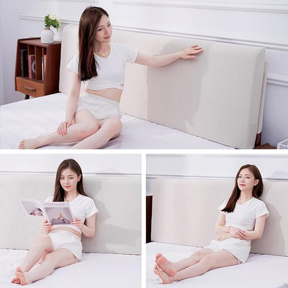 Upholstered King Headboard, No Tools Needed, Wall Mounted Headboard with Removeable Washable Linen, Multi-Functional Backrest (Beige)