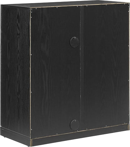 Crosley Furniture Essen Stackable Kitchen Pantry Storage Cabinet with Doors and Shelves, Accents Cabinets, Black