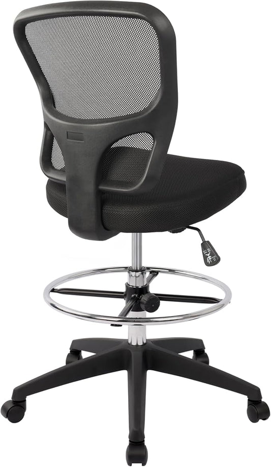 HYLONE Ergonomic Office Chairs, Office Drafting Chair, Rolling Stool Chair Armless Standing Desk Chair with Footrest Bar Stools for Home,Office & Bar