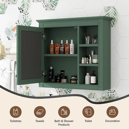 30" Bathroom Vanity with Matching Medicine Cabinet, Modern Sink Storage Cabinet with Drawers, Soft Closing Doors and Shelf, Bathroom Vanities with Sink & Mirror