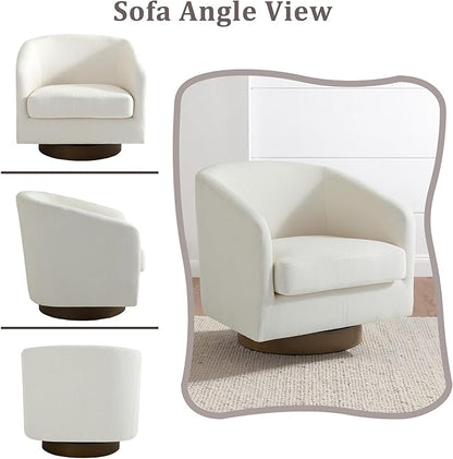 Lumibee Swivel Accent Chairs Set of 2, Chenille Fabric Swivel Barrel Chairs for Living Room, Modern Comfy Upholstered Round Armchairs Single Sofa Chairs for Bedroom, Club-Beige