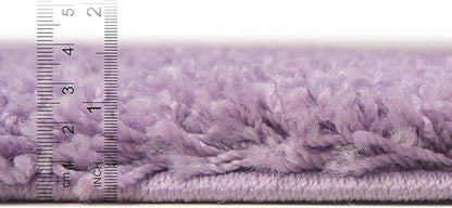 Unique Loom Solid Shag Collection Area Rug (2' 6" x 16' 5" Runner, Lilac)