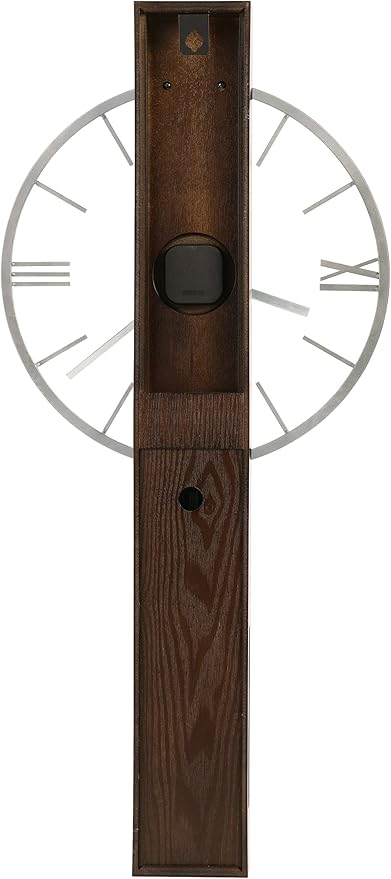 Howard Miller Halo Wall Clock, Battery-Powered Quartz Movement Espresso Finish Analog Dial with Roman Numerals, Battery Powered Pendulum Bob Best for Office, Dinning Room & Home Decor