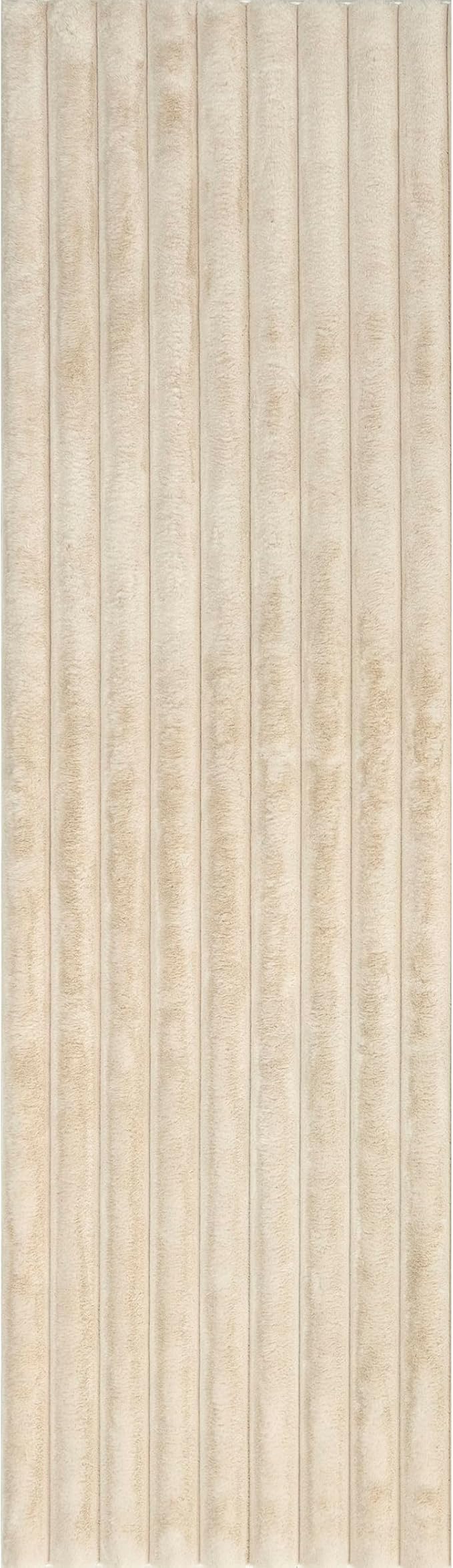 nuLOOM 2'6" x 10' Cozy Plush Area Rug, Machine Washable, Non-Slip, Soft Fluffy Shag Carpet for Living Room Bedroom Kids Room Nursery Home Decor, Kai Beige