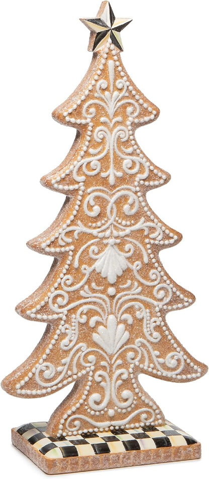 MACKENZIE-CHILDS Tabletop Christmas Tree, Decorative Tree for Christmas Decor, Small, Gingerbread Cookie