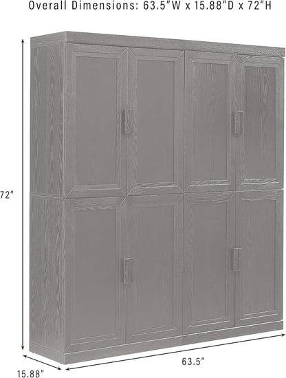 Crosley Furniture Essen 2-Piece Kitchen Pantry Storage Cabinet Set, Living Room, Bathroom, Entryway, Black