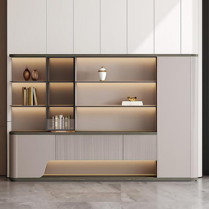 Modern L Shaped Desk, 110.2 inch Large Desk with Storage, Executive Desks for Home Office No Installation Required with Drawers and Lockable, Without Desk or Computer Chair (Filing Cabinet)