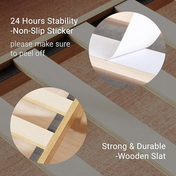 LIFEMENT Classic Wood Platform Bed Frame, Essential, Noise Free, Under Bed Storage, No Box Spring Needed, Easy Assembly (Natural, Twin)