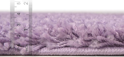 Unique Loom Solid Shag Collection Area Rug (7' 1" x 10' Rectangle, Lilac)