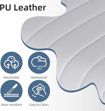Youhauchair Bar Stools Set of 3, Swivel Counter Height Barstools with Back, Adjustable PU Leather Bar Chairs, Modern Armless Kitchen Island Stool, White
