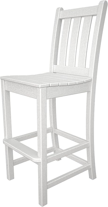 POLYWOOD® Traditional Garden Bar Chair, White