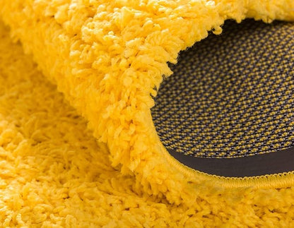 Unique Loom Solid Shag Collection Area Rug (8' x 11' Rectangle, Tuscan Sun Yellow)