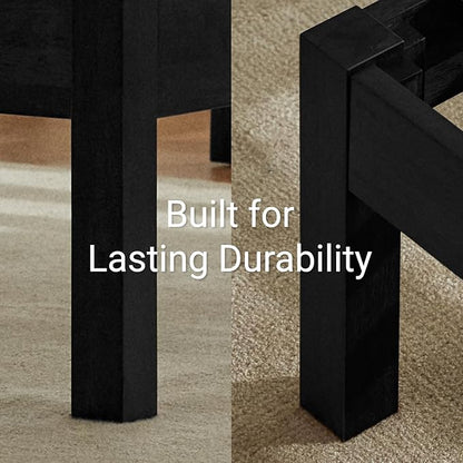 LIFEMENT Classic Wood Platform Bed Frame, Essential, Noise Free, Under Bed Storage, No Box Spring Needed, Easy Assembly (Black, King (U.S. Standard))