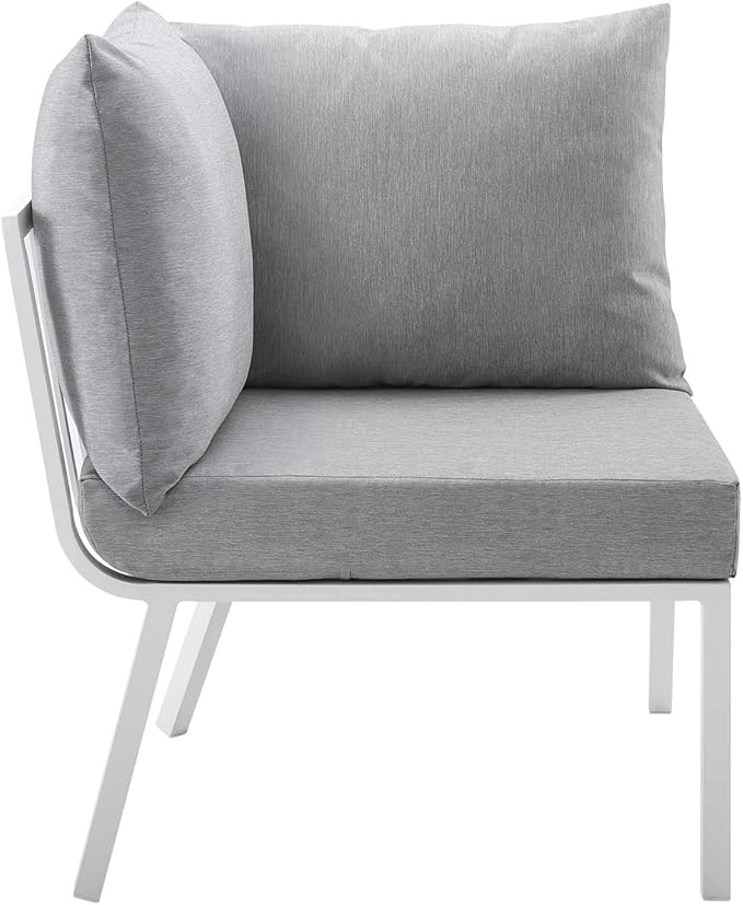 Modway Riverside Outdoor Furniture, 2-Piece Set, White Gray