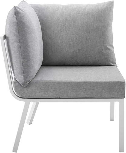 Modway Riverside Outdoor Furniture, 5-Piece Set, White Gray