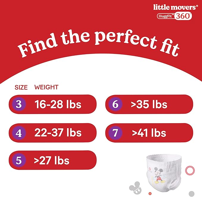 Huggies Size 7 Baby Diapers, Little Movers HuggFit 360° Baby Diapers with 360° Waistband, Size 7 (41+ lbs), 70 Count, Packaging May Vary