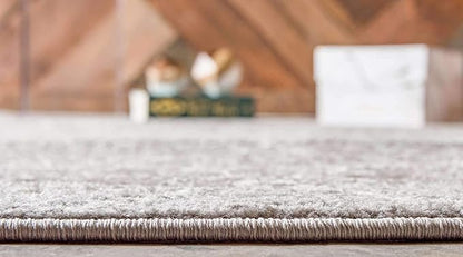 Unique Loom Trellis Frieze Collection Area Rug - Geometric (5' 1" Round Light Gray/Ivory)